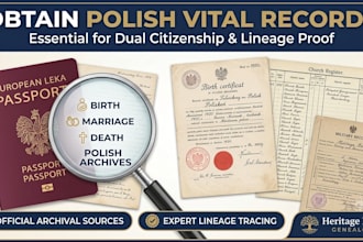 retrieve polish vital records for dual citizenship and lineage document proofs