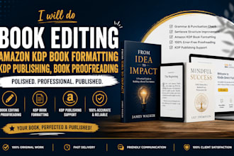 do book editing, amazon KDP book formatting, KDP publishing, book proofreading