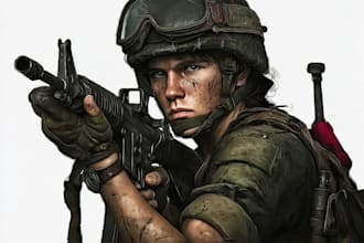 draw military themed illustrations