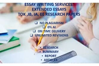 write and edit sl hl ia, toks, ib extended essays, rp