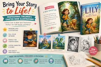 create children spot illustrations for amazon KDP books