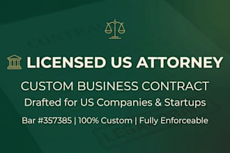 draft a custom business contract agreement for USA companies and startups