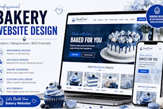 design a food ordering, bakery, cafe, and restaurant website and food website