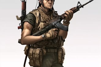 do military character design or military themed illustratione
