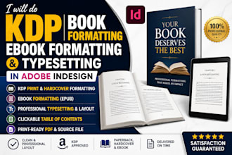 do KDP book formatting, ebook formatting, and typesetting in adobe indesign