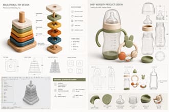 design safe baby toy product, montessori, educational baby toy and 3d cad models