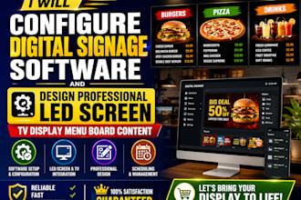 setup digital signage software, design led screen TV display digital menu board