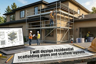 design residential scaffolding plans and scaffold layouts, shop drawings