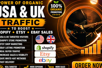 do organic shopify sales promotion to increase USA,UK website traffic