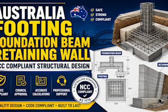 australia footing foundation beam retaining wall ncc compliant structural design