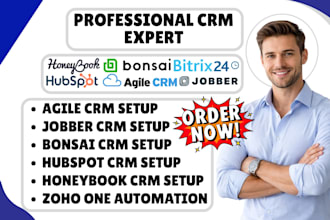 setup hubspot honeybook agile jobber bonsai bitrix24 zoho one crm automation