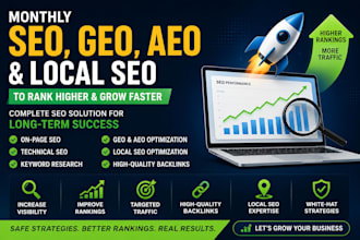 do monthly SEO,GEO,aeo, and high quality backlink building