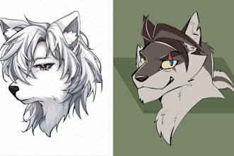 furry headshot fursona headshot furry pfp antro profile picture icon oc