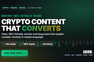 write crypto and trading articles and blog posts