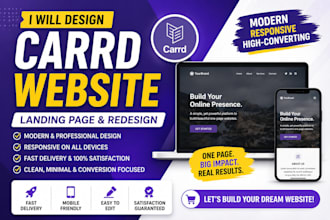 design carrd website, carrd landing page, or carrd co
