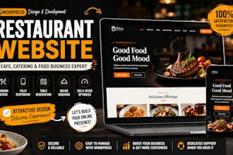 build restaurant website, cafe, catering website wordpress restaurant website