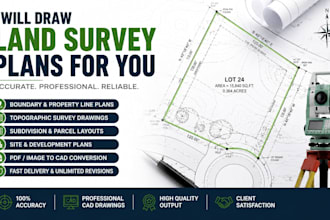 draw land survey plans for you