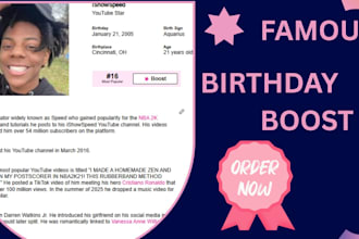create and boost famous birthdays profile