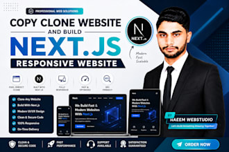 copy clone website and build nextjs responsive website