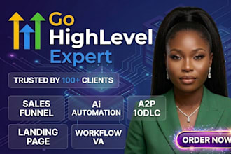 gohighlevel automation go high level sales funnel ghl ai a2p 10dlc workflow VA