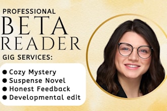beta read cozy mystery novel from a developmental editor