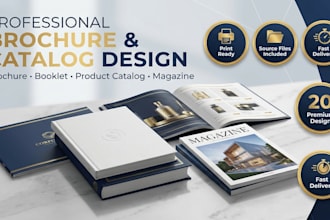design brand brochure, booklet, product catalog, magazine