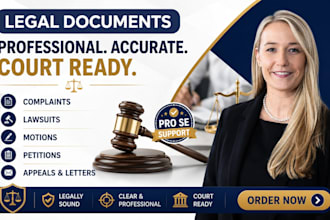 draft court complaints, motions, legal notices, and petitions