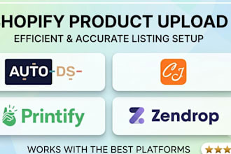 do shopify product upload via zendrop autods cj dropshipping printify