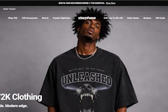 design a y2k shopify fashion, clothing or streetwear store
