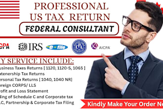 sign file tax returns 1040 business tax as certified US CPA pro