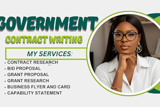 write a professional government contract proposal, bid, rfp response