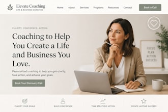 design squarespace coaching website life coach website business mentor website
