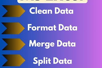 do ms excel data cleaning and formatting, splitting, sorting and filtering