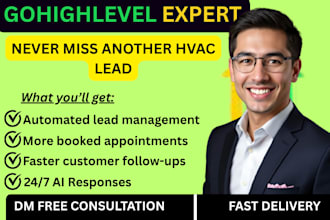 gohighlevel CRM ai automation workflow pipeline calendar SMS email hvac ghl va