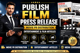 publish film press release, pr distribution movie or film press release article