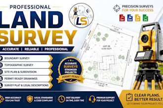deliver professional land survey drawings with stamp and seal