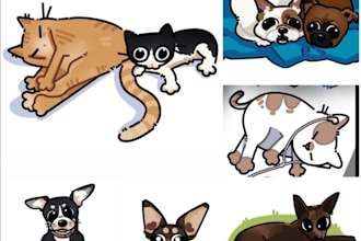 draw your pets as silly doodles for any animal