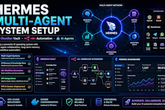deploy or setup multi agent system dashboard hermes agent obsidian valut and n8n