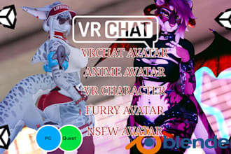 do custom vrchat avatar anime vrc avatar facial nsfw 3d model furry avatar quest