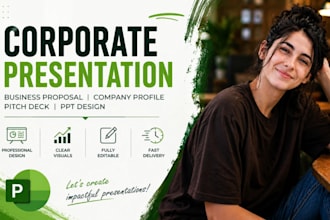 corporate presentation design, business proposal, company profile deck PPT