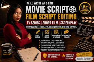 write and edit movie script film script editing TV series short film screenplay