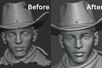 3d scan cleanup repair fix mesh edit stl file and improve your 3d scan model