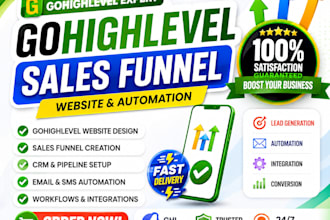 be your gohighlevel expert for ghl website sales funnel and automation