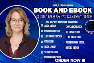 design ebook, workbook, lead magnet and pdfs