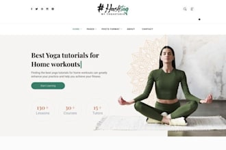 build gym website, yoga website, wellness and fitness yoga, dance studio website