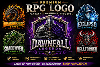 design unique rpg, fantasy, gaming and esports mascot