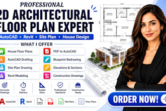 do 2d architectural house floor plan drawing autocad site plan revit