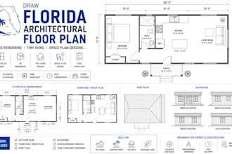 draw florida architectural floor plan 3d rendering tiny home space plan designs