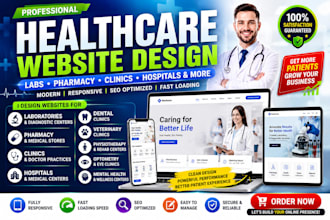 design laboratory website, healthcare website, pharmacy store