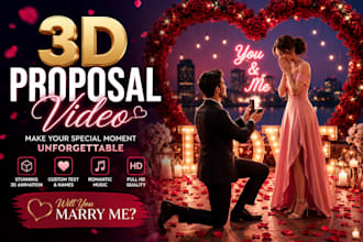 create a stunning 3d proposal video invitation for your special moment
